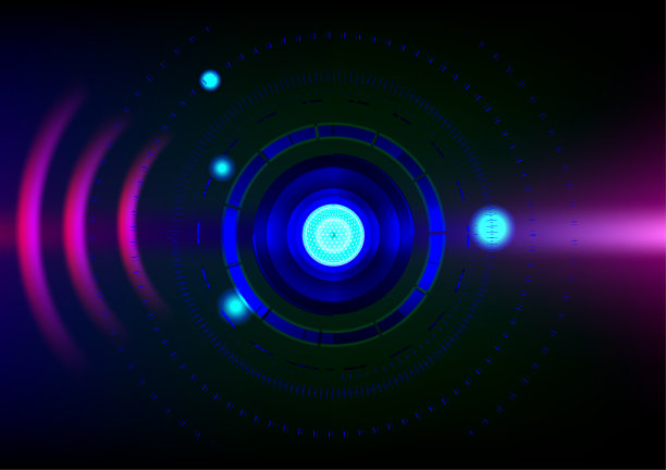 科技圈光空间宇宙数字艺术设计与抽象背景墙纸背景矢量和插图EPS10图片下载