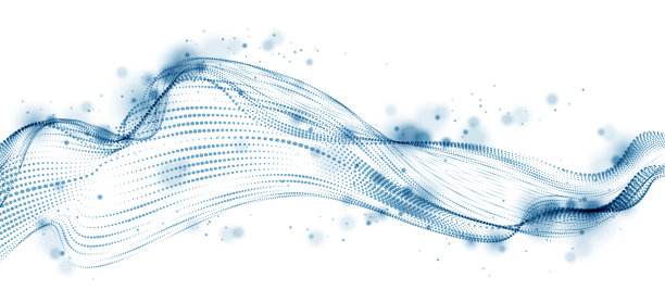 三维粒子网格阵列，声波流动。圆点矢量效果插图。混合网格，未来技术放松墙纸。图片下载