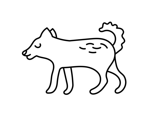 黑狗草图。中国占星术2030年。动物符号矢量插图。涂鸦。可编辑的路径图片下载