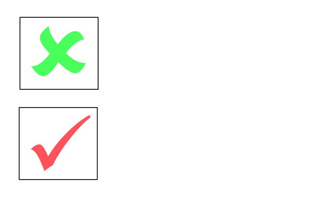 勾选带有正确和错误标记的复选框图片下载