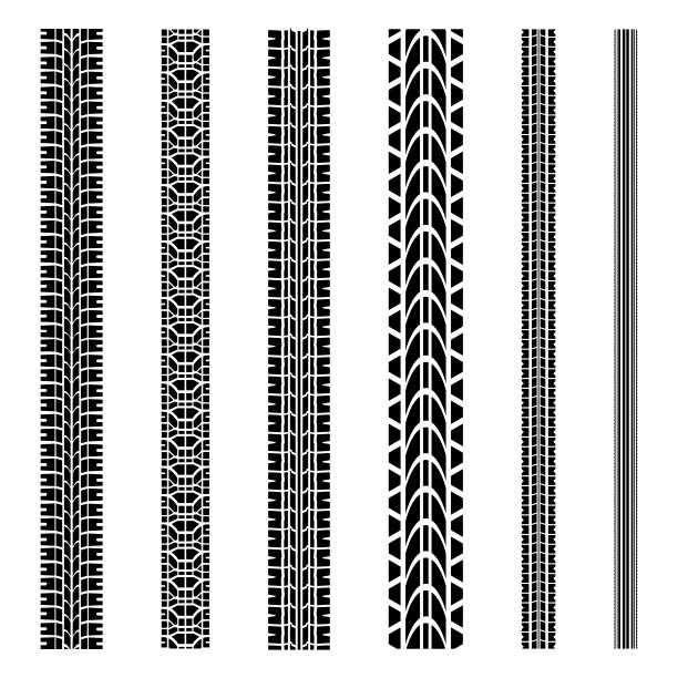 收集的轮胎印呈直线状图片下载