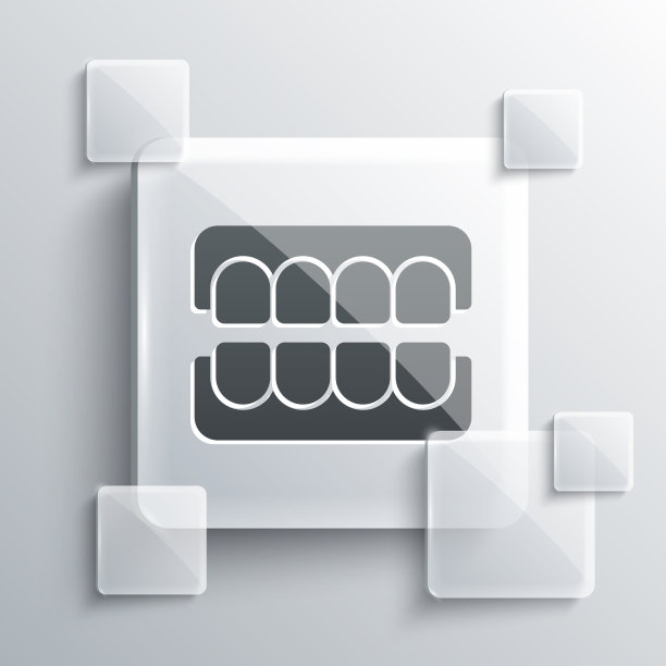 灰色假颌图标孤立在灰色背景图片下载