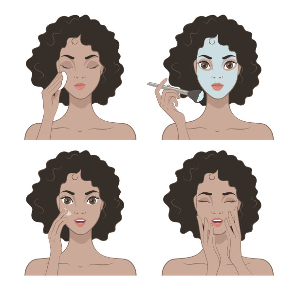 皮肤护理。年轻女子，皮肤干净清新。图片下载