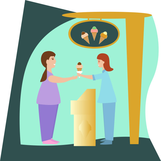 买冰淇淋的女人图片下载