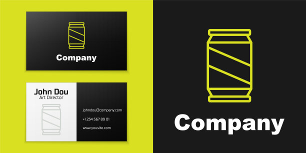 啤酒罐图标孤立在黑色背景上。标志设计模板元素。向量图片下载