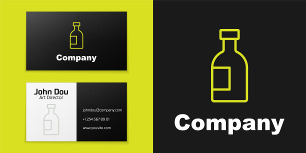 黑色背景上孤立的伏特加酒瓶图标。标志设计模板元素。向量图片下载