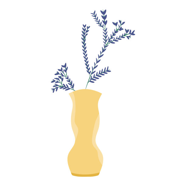 花的花瓶。春天盛开的花。小蓝花。室内用花卉装饰的插画花瓶图片下载