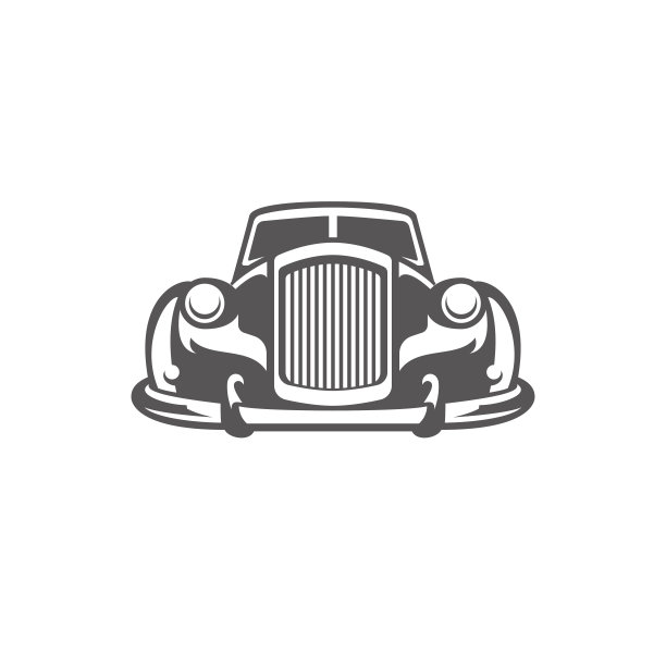 经典汽车图标孤立在白色背景矢量插图图片下载
