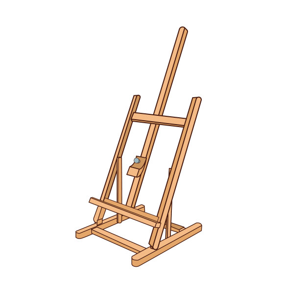 画架用于绘画的画架艺术家的工具。孤立对象，设计元素，打印，矢量插图。图片下载