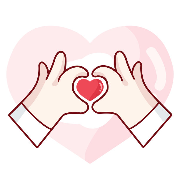 元素双手比心矢量素材图片下载