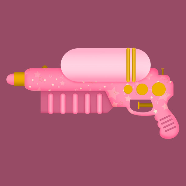 原创六一卡通喷水枪元素图片下载