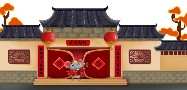 中国古建筑手绘图片下载