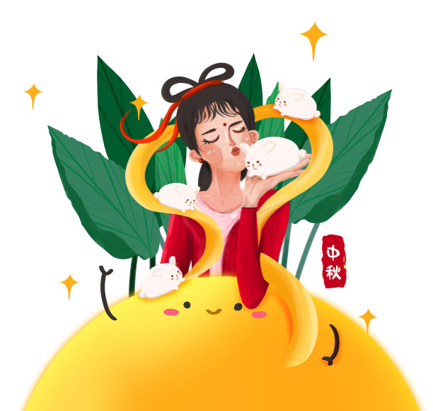 元素俏皮的嫦娥图片下载