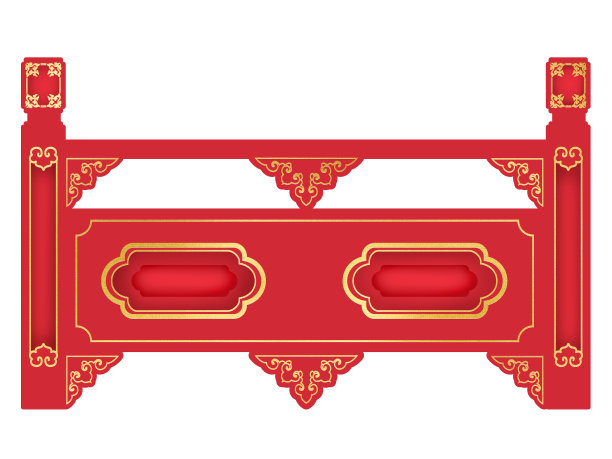 元素手绘中国风栏杆图片下载