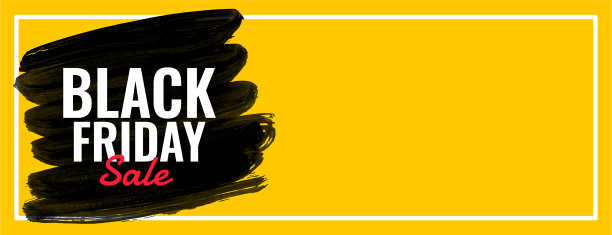 黑色星期五销售黄色宽网横幅图片下载