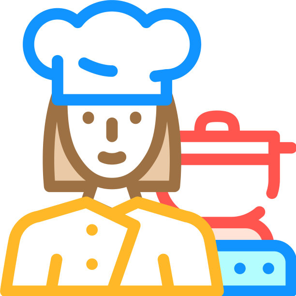 厨师女人工作颜色图标图片下载