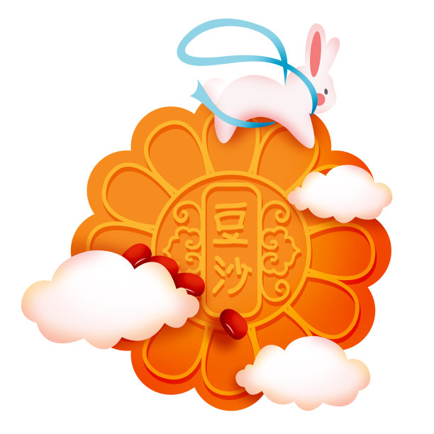 元素创意豆沙月饼图片下载