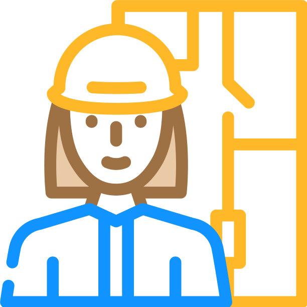 建筑师女性工作颜色图标图片下载