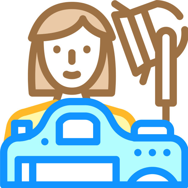 摄影师女性工作颜色图标图片下载