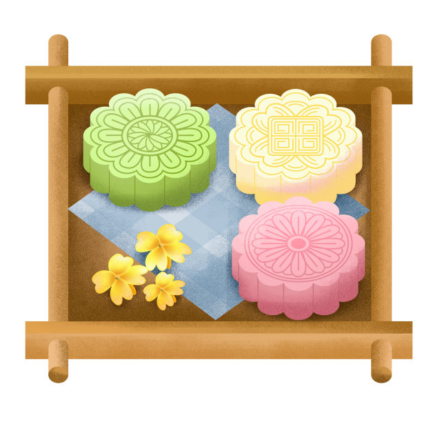 元素清新冰皮饼素材图片