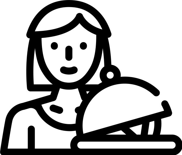 女人工作线图标标志图片下载