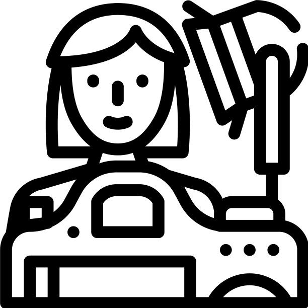 摄影师女性工作线图标图片下载