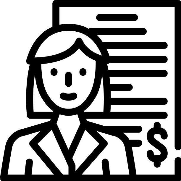会计女工作线图标图片下载