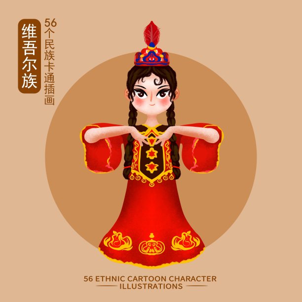 原创56个民族人物服饰图片-维吾尔族图片下载