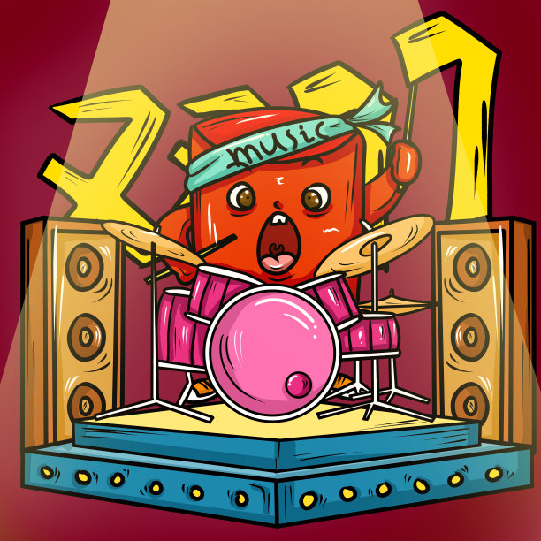 元素红包乐队鼓手素材图片