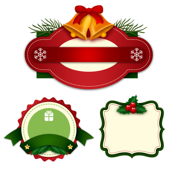 原创圣诞标签元素图片下载