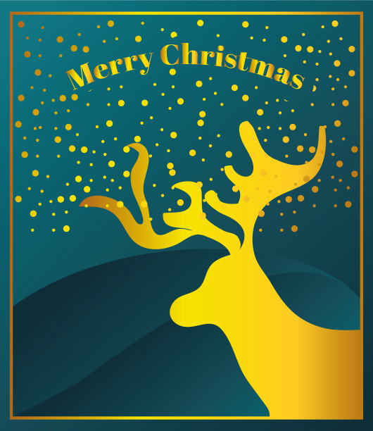 圣诞快乐，金鹿和雪绿图片下载