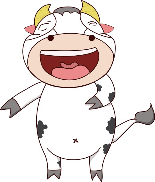 原创小奶牛大笑表情图片下载
