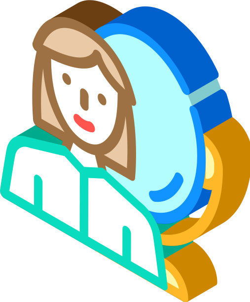 Visagiste女性工作等距图标图片下载