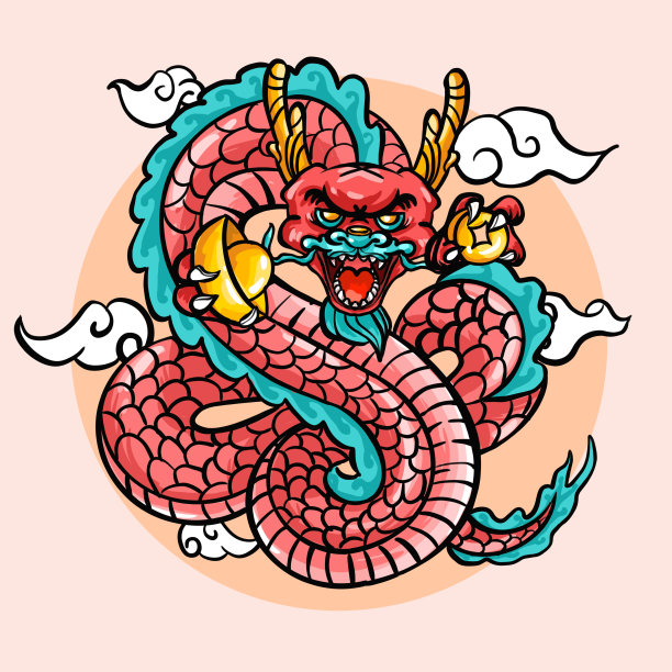 原创鼠年金钱龙图片图片下载