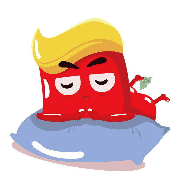 手绘趴着睡觉放屁小红包图片下载