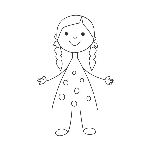 小女孩们穿着美丽的裙子孤立起来图片下载