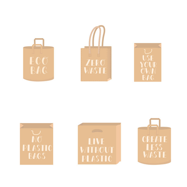 环保国与纸袋环保海报零浪费图片下载