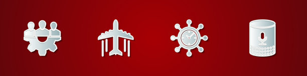 为项目团队设置飞机的时钟和齿轮图片下载