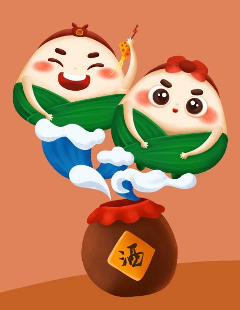 原创端午节可爱一对粽子图片下载