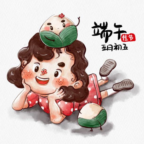原创端午水彩女孩和粽子图片下载