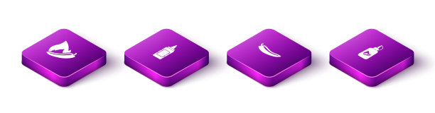 设置等距辣椒豆荚芥末瓶图片下载