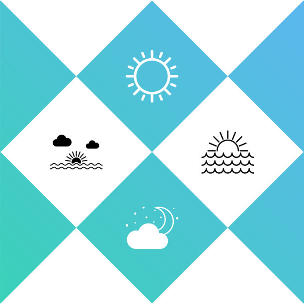 日落云与月亮和星星和图标图片下载