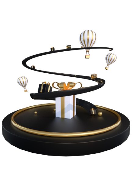 原创礼盒创意黑色舞台图片下载