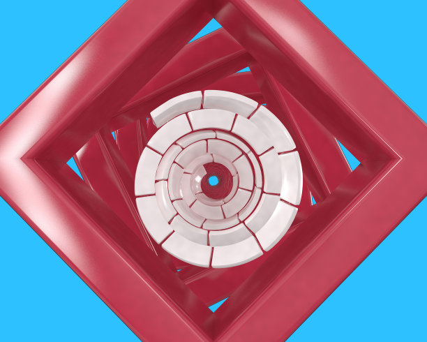 原创蓝海报螺旋几何体背景图片下载