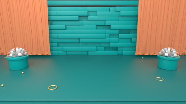 原创蓝色促销海报3D,场景素材图片
