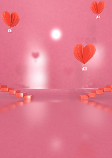 原创3D粉色海报背景墙素材图片
