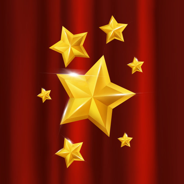 原创红布闪光星星素材图片