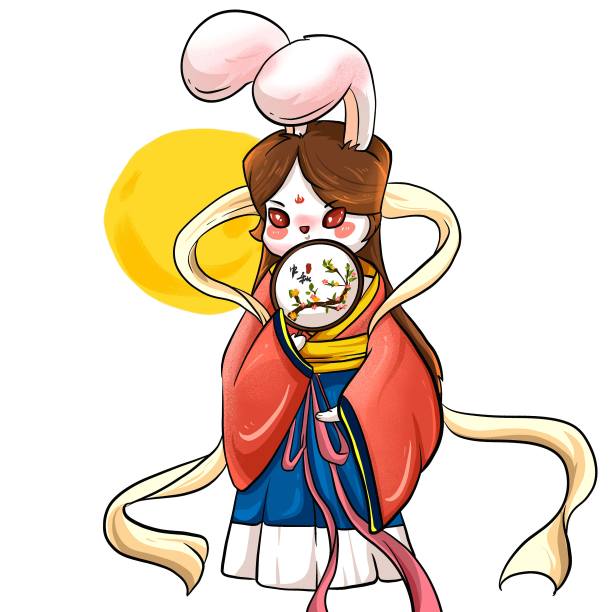 原创卡通兔子嫦娥素材图片