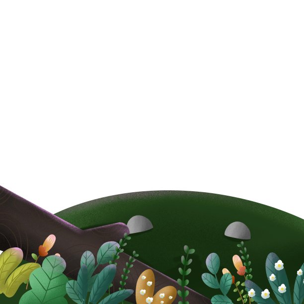 手绘草地插画图片下载