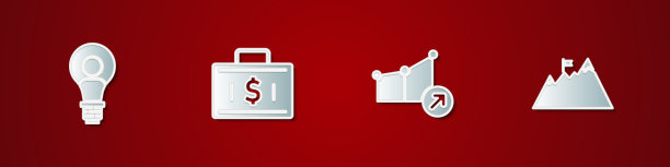 头装灯泡，公文包和钱图片下载